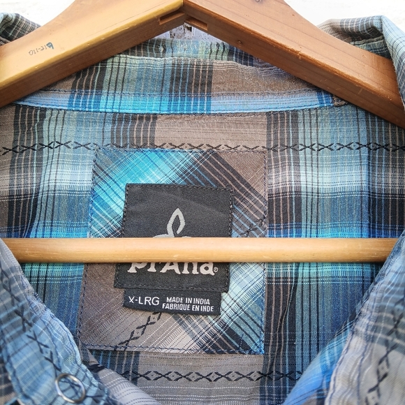 Prana Western Snap Front Shirt Size XL - Picture 2 of 8